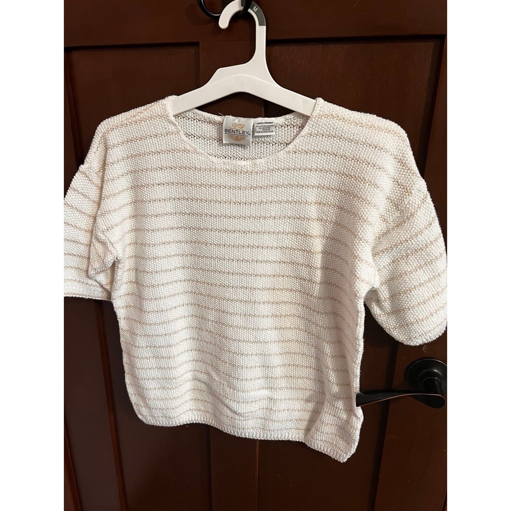 Vintage Short Sleeve Sweater Womens Large #K27